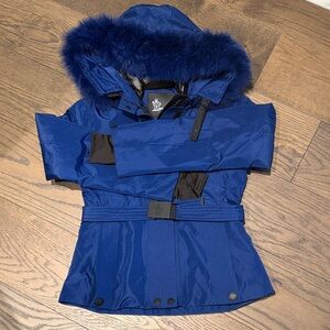 Blue Fur-Trimmed Jacket